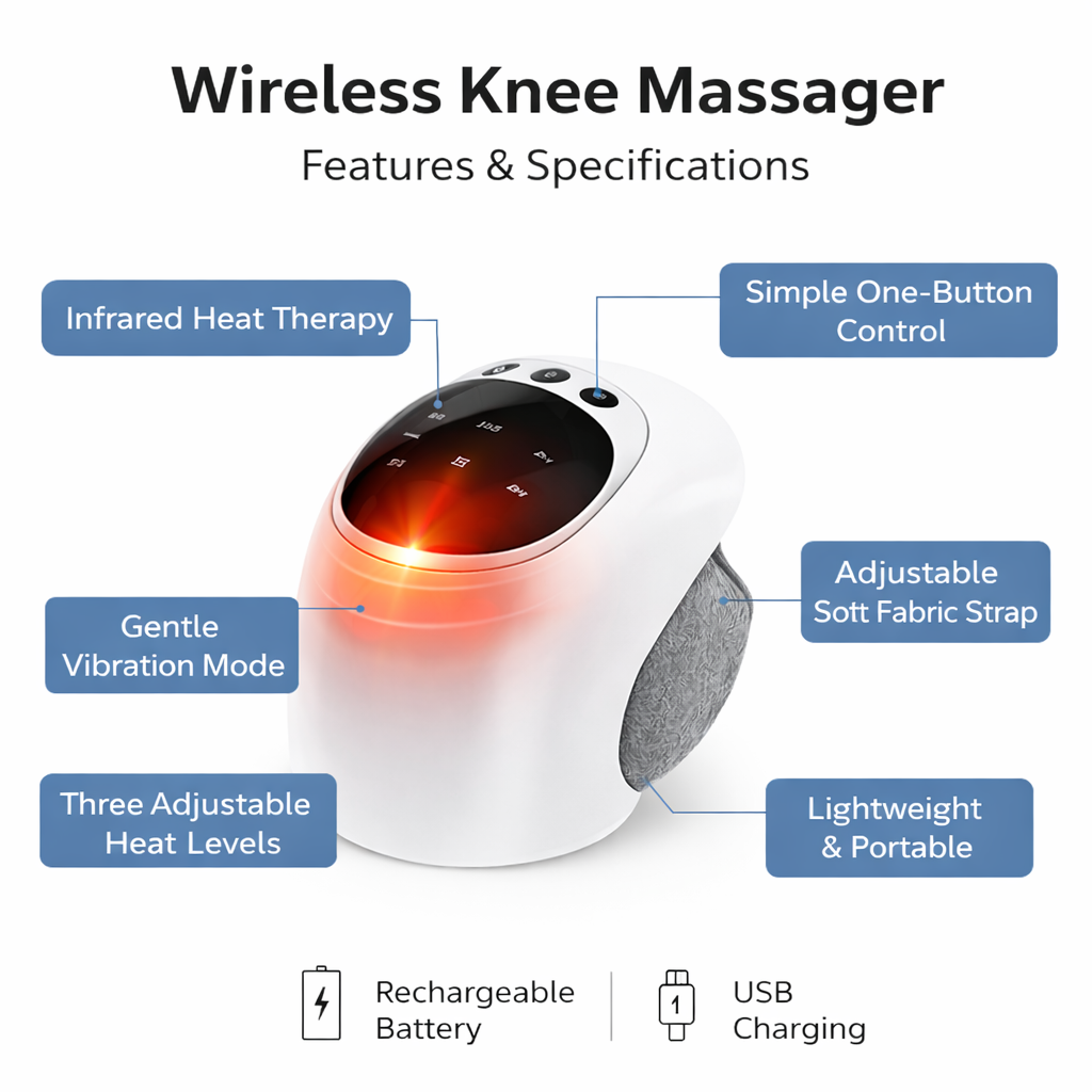 AlignCore Smart Knee Comfort Wrap with Heat & Vibration