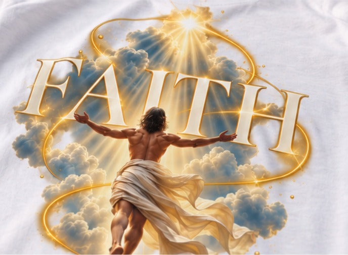 FAITH Rising Tee - design close-up