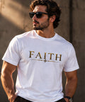 FAITH Gold Classic Tee - white t-shirt with gold FAITH lettering
