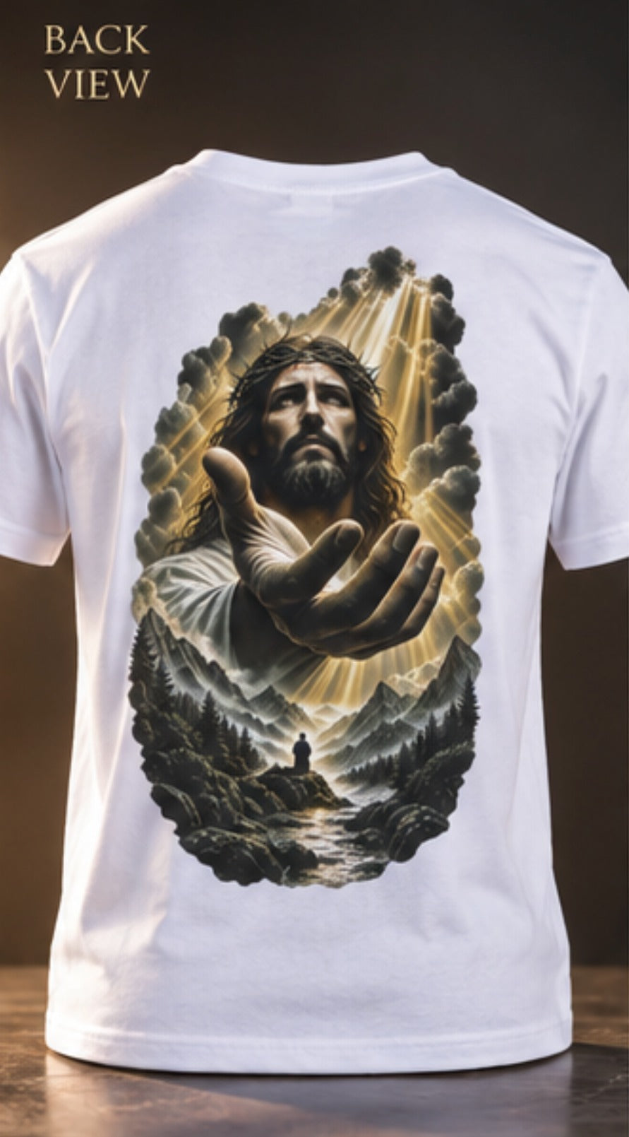 Reaching Hand Tee - back view