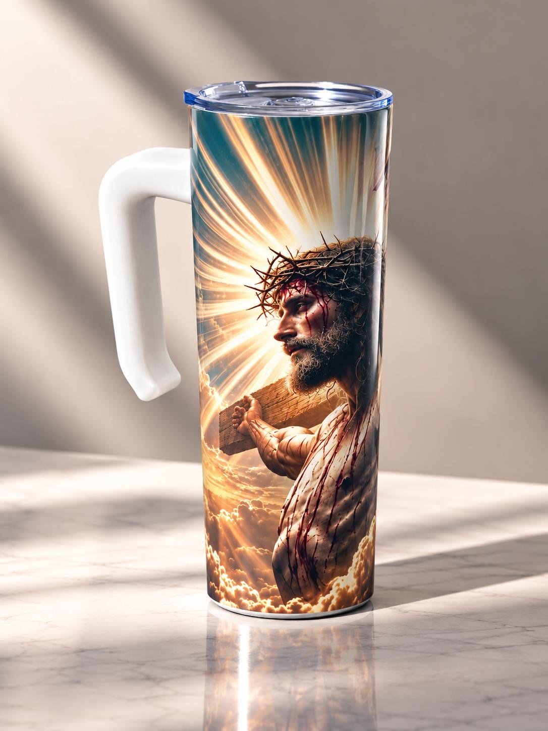 Carry the Cross tumbler with handle